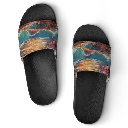 Claquettes flamant rose au coucher du soleil pour homme et femme taille 37