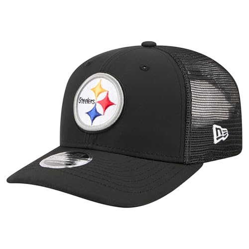 New Era Mens Black Pittsburgh Steelers 9SEVENTY Trucker Adjustable Hat