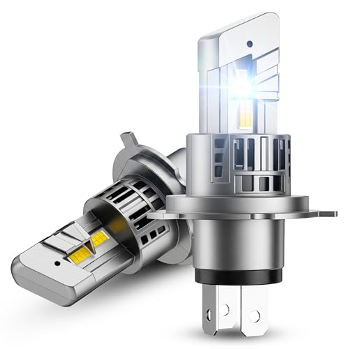 Image of SEALIGHT H4 /9003 LED Bulbs, 30,000LM Super Bright 6500K Cool White, 1:1 Mini Wireless Halogen Replacement Bulbs with Fan Cooling, Plug and Play, Pack of 2