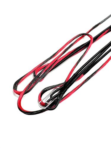 Genesis Compound Bowstring Set – Custom Colored Archery Bowstrings NASP Bows (Red & Black)