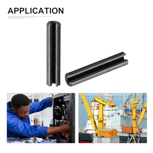 DTGN 1.7mm x 8mm(DxL) Geschlitzt Feder Pin - 50Pack - Gut für Haus Maschinenverschluß - Karbonstahl Feder Dübel Spannung Rolle Pin - Schwarz