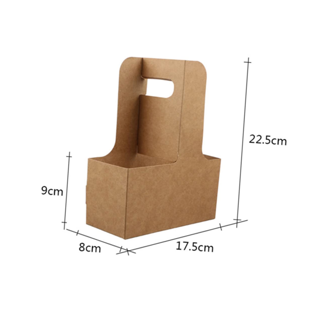 Cabilock 5pcs Disposable Cup Holder Tray with Handle Kraft Paper Drink Carrier for Coffee Tea and Beverages for Restaurants Cafes and Takeout Services