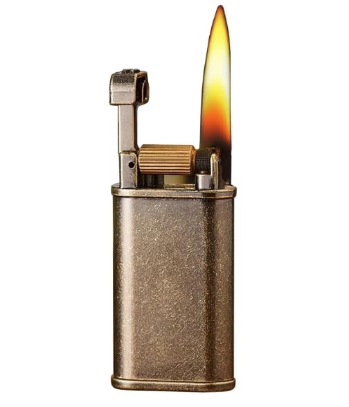 Image of Smoke King Zinc Alloy Flint-Wheel Lighter Durable Vintage Grind-Wheel Refillable Windproof Lighter (Fuel Not Included)