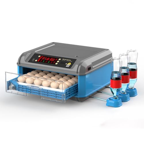 FBJAMZ Incubadora automática de huevos con girador digital y automático para pollo, pato, codorniz, máquina para incubar aves de corral (48 huevos)
