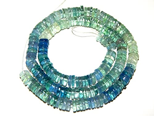 Perles de fluorite naturelles 5x5.5mm fil 16 pouces pour création bijoux et lithothérapie