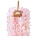 AWARDSEN 6PC 35.4FT Cherry Blossom Flowers Garland for Spring Decoration Artificial Pink Flower Garland Silk Sakura Vines Hanging for Wedding Party Valentine Japanese Home Decor
