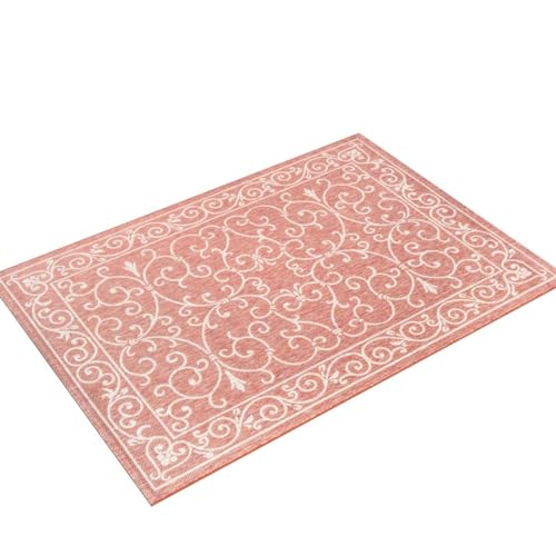 Jonathan Y SMB106B-5 Charleston Vintage Filigree Textured Weave Indoor/Outdoor Red/Beige 5 Ft. X 8 Ft. Area-Rug thumb #3