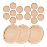 OSALADI 20個ラウンド型ペンダントトレイ ジュエリー製作用ベゼル ペンダントホルダー クラフト用 仕上げ 無垢材使用