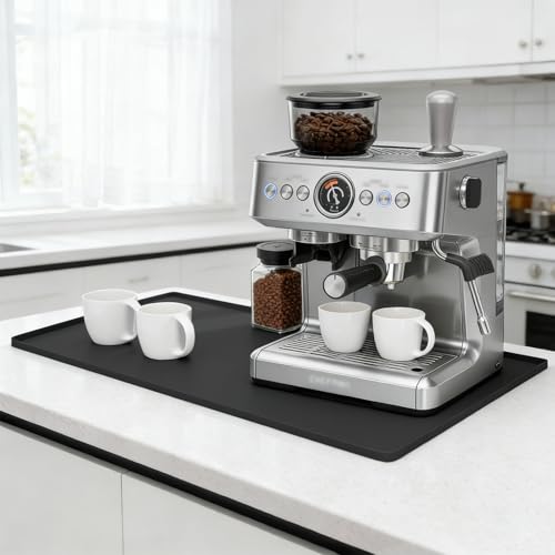 SCYFREID Silicone Coffee Mat 24 x 16 in Classic Black