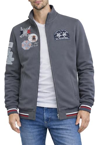 La Martina Herren Sweatjacke (DE/NL/SE/PL, Alphanumerisch, L, Regular, Regular, Grau)