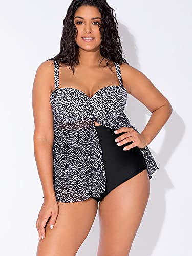 Smart & Sexy Women's Plus-Size Swimwear Top – Twist Bandeau Tankini with Built-in Support3