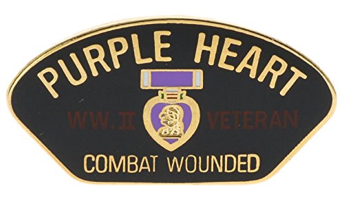 WWII Purple Heart Combat Wounded Hat or Lapel Pin H14309D129