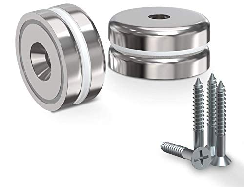 4Pc Neodymium Cup Magnets 90 lbs Pull 1.26