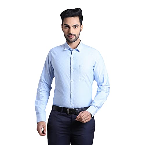 Image of Colorplus Men's Pure Cotton Stripe Pattern Contemporary Fit Spread Collar Full Sleeve Casual Shirt