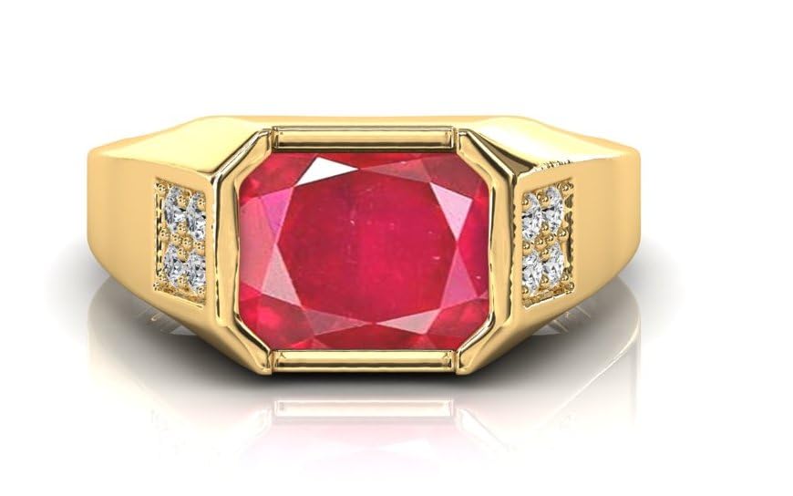 Bague rubis manik en plaqué or pour vos soirées élégantes
