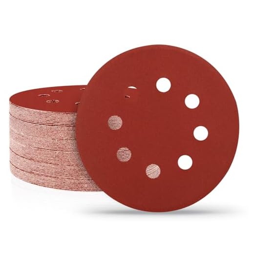 Huopueit 100 PCS 5 Inch Sanding Discs 320 Grit, 8 Hole Aluminum Oxide Hook and Loop Round Sandpaper for Random Orbital Sander