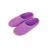 [aprox] アプロックス ルームスリッパ パープル Sサイズ 23-24cm 室内 冬 暖かい レディース メンズ 天然ウール 100% ハンドメイド