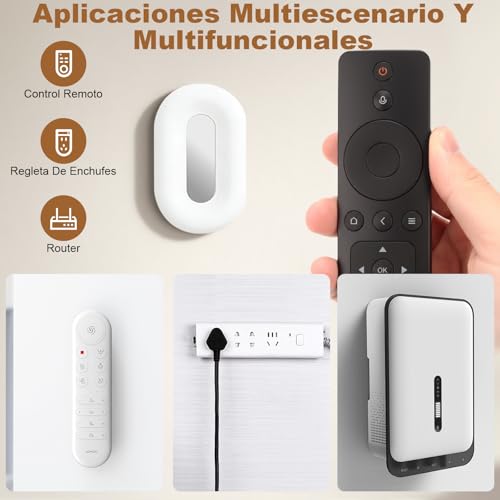 Miniatura 4 de Valyrane 5 Juegos De Soportes Magnéticos Para Mandos, Soporte Mando Pared Con Magnético Dobles Autoadhesivos Prácticos Accesorios Para Televisores Blanco