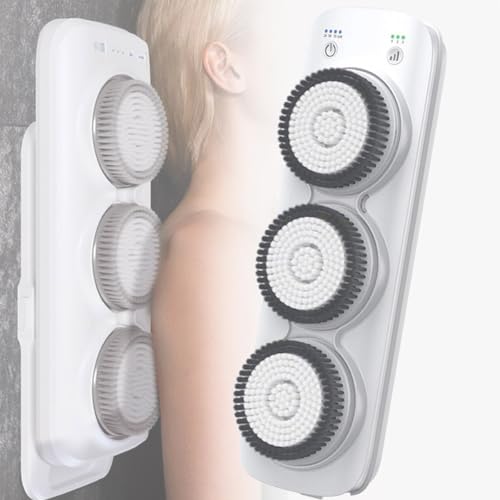 Brosse exfoliante dos électrique rotative étanche IPX7 avec 3 têtes gommage et massage corporel