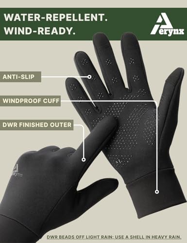 Aerynx Lightweight Running Winter Gloves, Touch Screen Warm Gloves Liners for Cycling Biking Sporting Driving for Men Women X1