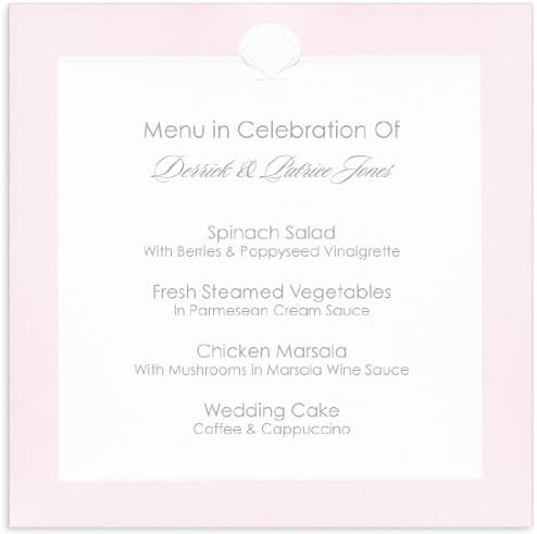 Amazon.com: Printable Pink Sea Shell Menu Card pack 50