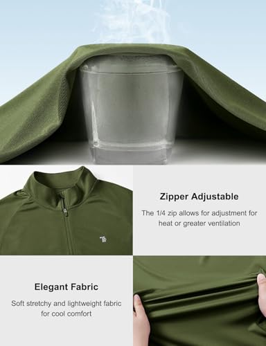 TBMPOY Men's Hiking Shirts 1/4 Zip Running Sun Protection Pullover Long Sleeve UPF 50+ Lightweight Fishing Rash Guard4