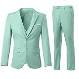 Men Suits Slim Fit 3 Piece Mint Green Business Wedding Suits Tuxedos Groomsmen Prom Blazer Jacket Vest Pants Men Suit Set S