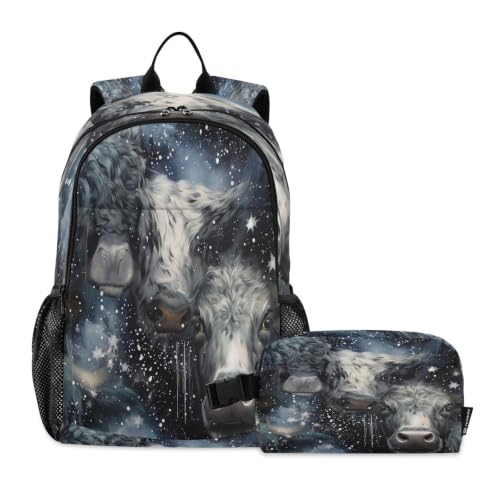 Sac d'école vache aquarelle protégez le dos et le repas de votre enfant en voyage