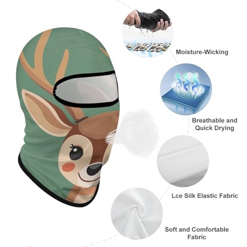 Balaclava máscara para hombre con diseño de ciervo caricatura, para esquí, ciclismo y protección facial de invierno miniatura 3