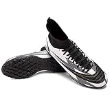 Zquaus Men's Soccer Boots Turf Hightop Outdoor Indoor Football Shoes Sneaker TF Cleat Training Athle
