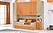 Dafne Italian Design Cameretta Completa a Ponte - Effetto tiwi Miele, Albicocca (Doppio Letto Singolo e Armadio) (cm. 295 x 93 x 245h)