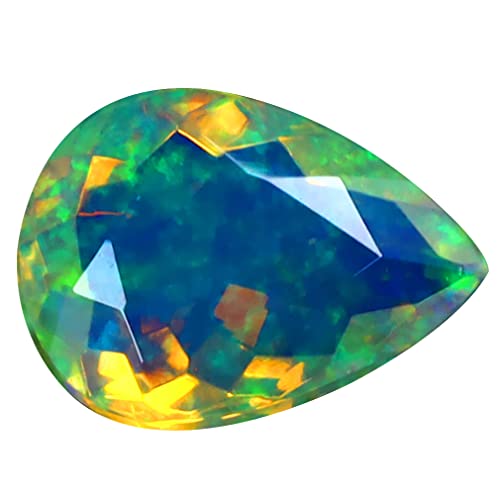 Opale éthiopienne naturelle poire 2.08 ct, l'éclat magique d'un feu éternel