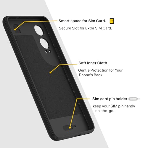 Image of Pikkme Back Cover for OnePlus Nord Ce 4 Lite 5G Camera Protection 3D Hexa Cube Design Silicone Protective Bumper Case (Black)