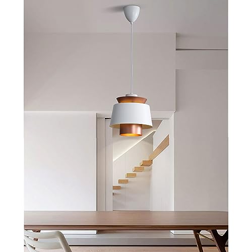 Lámpara colgante blanca de techo con cúpula de metal de 35 cm para comedor 8