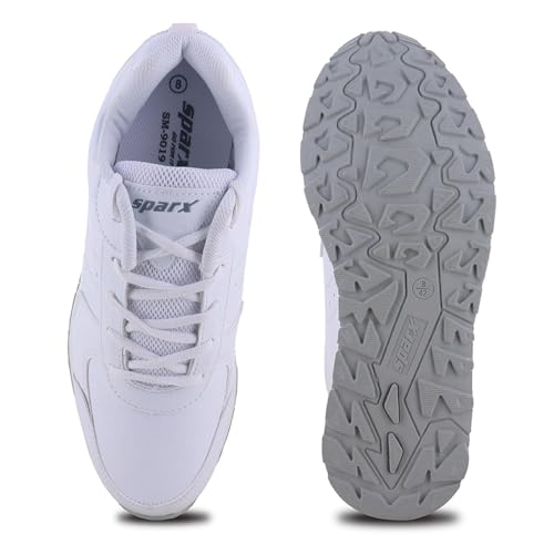Image of SPARX Mens SM 9019 | Enhanced Durability & Soft Cushion | White Running Shoe - 10 UK (SM 9019)