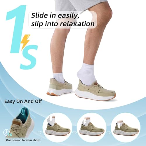 Men's Orthopedic Slip On Walking Shoes: Comfortable Plantar Fasciitis Arch Support Orthotic Loafers, Flat Feet Casual Vintage Flat Canvas Shoes for Foot and Heel Pain Relief3