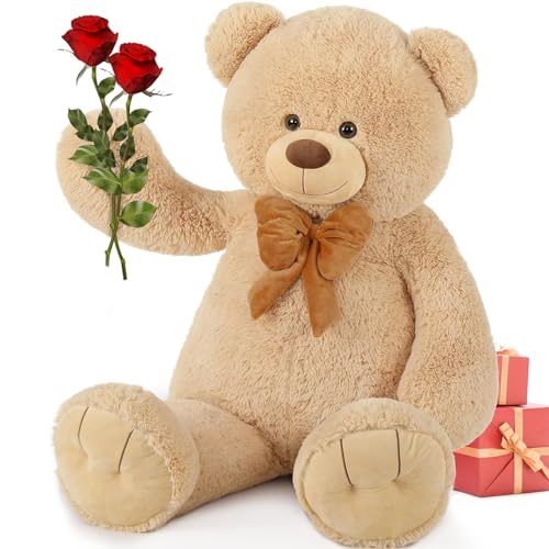 MorisMos-Ours-en-Peluche-Geant-120cm-XXL-Brun-Peluche-Geante-Kawaii-Nounours-Geant-Animaux-en-Peluche-Grand-12m-Teddy-Bear-Cadeau-pour-Enfant-Petite-Amie-Saint-Valentin-Anniversaire MorisMos Ours en Peluche Geant 120cm, XXL Brun Peluche Géante Kawaii Nounours Geant Animaux en Peluche Grand 1.2m Teddy Bear Cadeau pour Enfant Petite Amie Saint-Valentin Anniversaire – Image 6