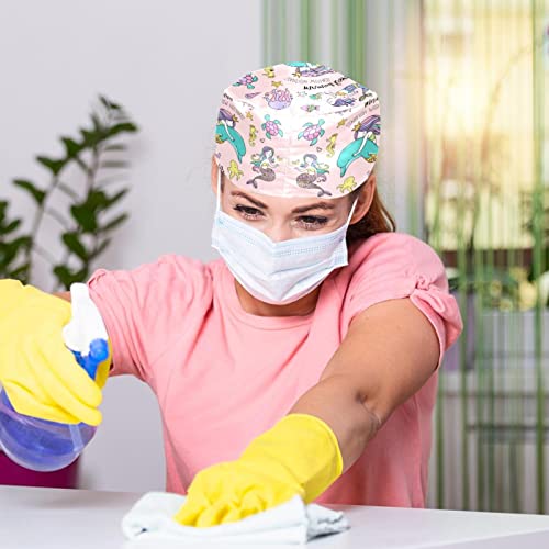 Casquette de travail femme et homme réglable avec calot bouffant et bandeau anti-sueur x2 - 5