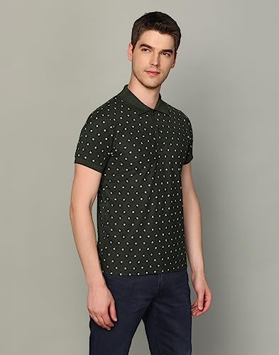 Image of INKKR Men's Printed Polo Neck Half Sleeve Multicolor T-Shirt