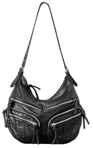 Womens Soft Vegan Leather Shoulder Bag Large Vintage Tote Purse Multi Pocket Y2k Crossbody Handbag Messenger Satchel