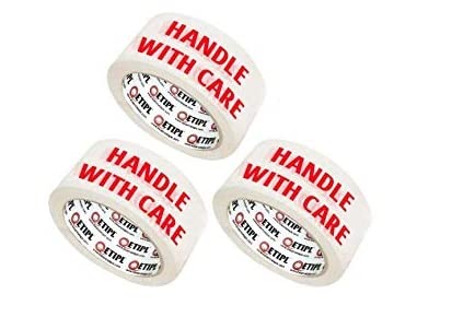 Box Brother Cello Tape 2 Inch 55mtr || Printed Packaging Tape || Handle with Care Fragile Tape Printed (Pack of 3)