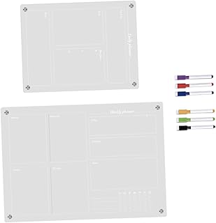 NUOBESTY 1 Conjunto De Quadro Branco Para Geladeira Quadro Branco Com Programação Diária Quadro Transparente Para Cozinha Quadro Transparente Para Parede Quadro Magnético Para