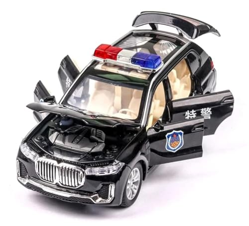 Image of DEOXY 1:32 Die-cast BMW M5 Poliece Vehicle Toy Metal car, Alloy Metal Pull Back Car with Openable Doors & Light, Music Boys Gifts Toys for Kids (Multicolor)