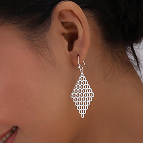Image of TRUESILVER ACPL 925 Sterling Silver Dangle Earrings for Women | BIS Hallmarked Elegant Long Drop Earrings | Stylish Chandelier Design Jewelry