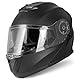 VINZ Santos Klapphelm mit Sonnenblende | ECE 22.06 & PINLOCK vorbereitet | Motorrad Helm Integralhelm | Motorradhelm Klappbar | In Gr. XS-XXL - Matt Schwarz
