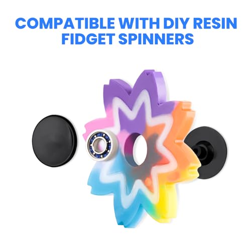 Image of NiArt Fidget Spinner Bearings with Caps 48 Pack, Chrome Steel DIY Set | Sealed Bearing Design Keeps Dust Out for Smooth Precision Spinning, Ideal for Resin Casting Projects, Stress Relief