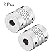 uxcell 8mm to 8mm Aluminum Alloy Shaft Coupling Flexible Coupler Motor Connector Joint L30xD25 Silver 2Pcs