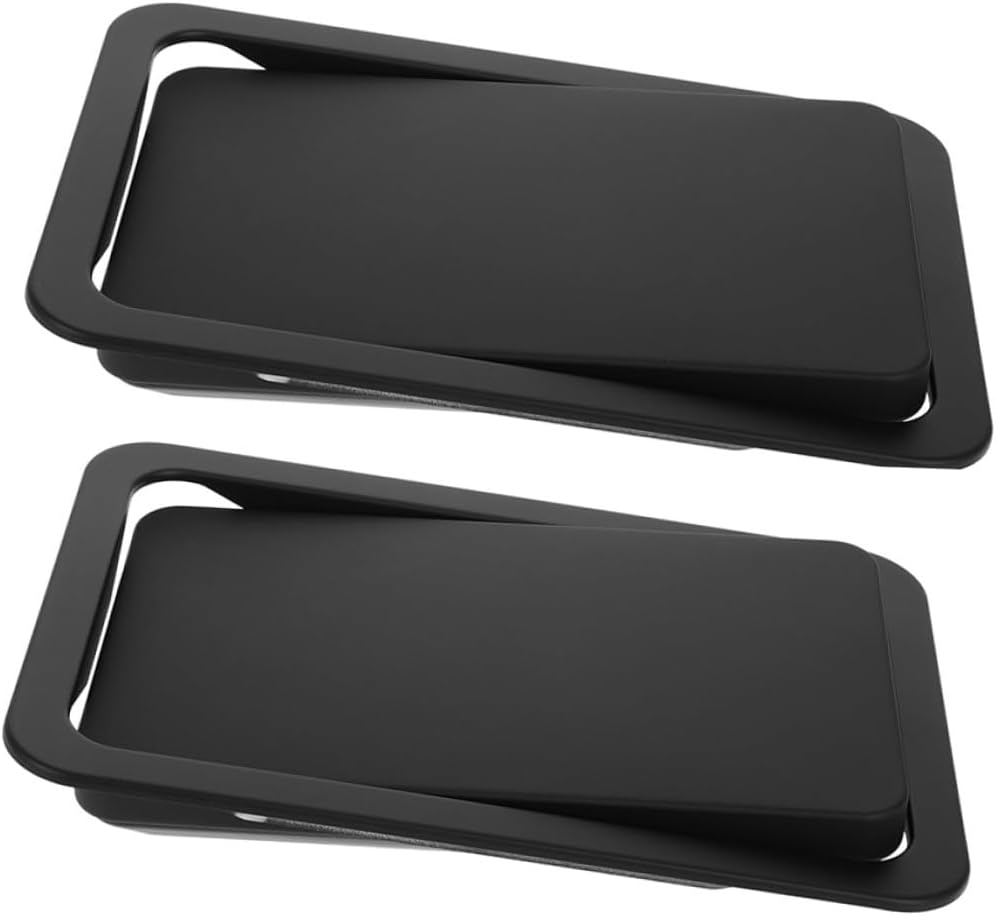 2pcs Recessed Trash Bin Lid Replacement with Swing Flap, Rectangular Stainless Steel Kitchen Countertop Garbage Can Cover, Medium Size 260x175mm for Home and Office