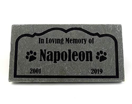Graphicrocks Sandblast Engraved Grey Pet Memorial Stone Headstone Grave Marker For Pet Loss Dog Cat 6 Inch X 12 Inch Personalized With Pet Name And Years #TOP3