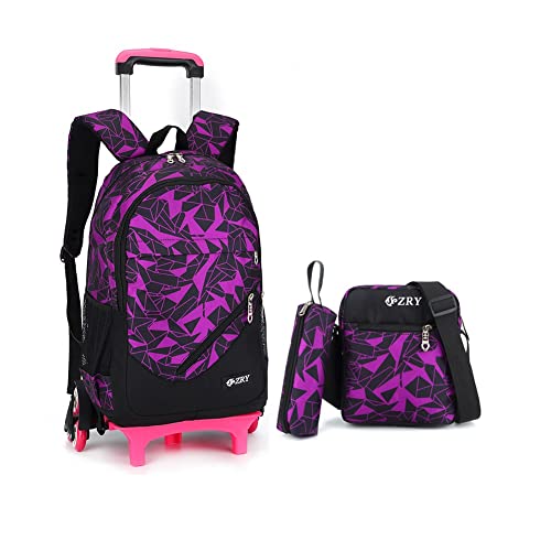 BOZONLI Bolsas Escolares Mochilas Escolares con Ruedas, Mochila Trolley Mochila Ruedas Equipaje Infantil niños Cabina de Equipaje Maleta Trolley para Niñas y Niños Cover